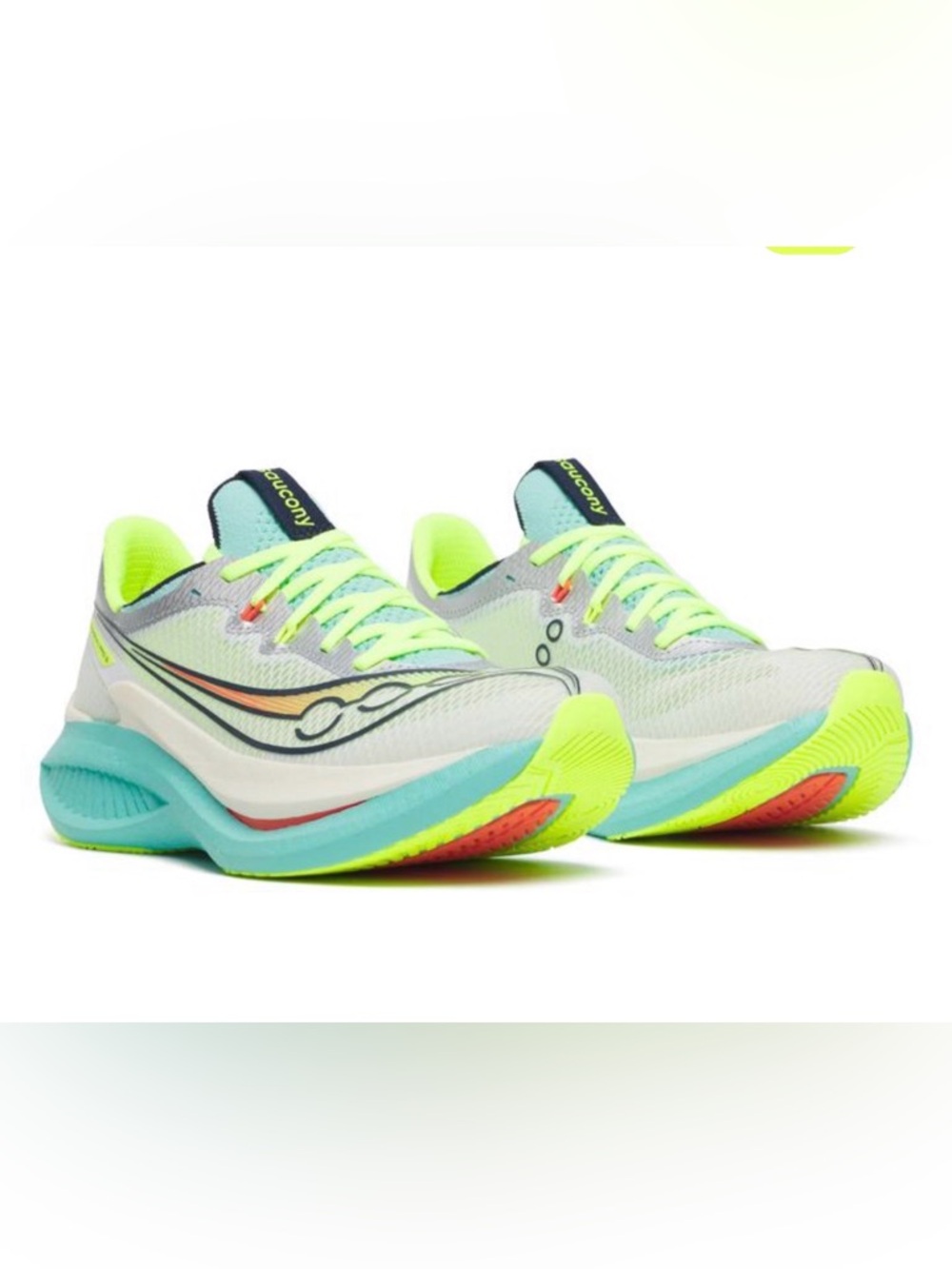 Saucony Women's Endorphin Pro 5  in color White/Splash